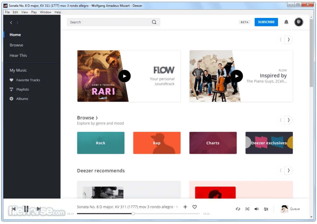 Deezer for Windows download Latest version v6.0.260 2 deezer desktop screenshot 01